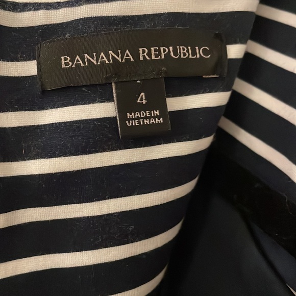 Banana republic size 4 navy and white striped sheath dress - Picture 4 of 6